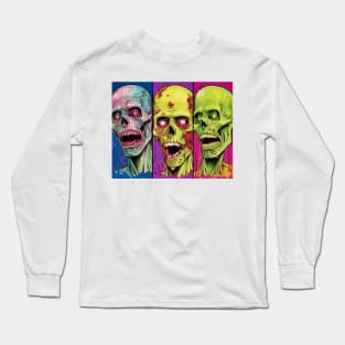 The Vibrant Undead, Pop Art Zombies, Halloween Zombie Long Sleeve T-Shirt